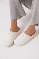 Womensecret Ivory chenille house slippers beige