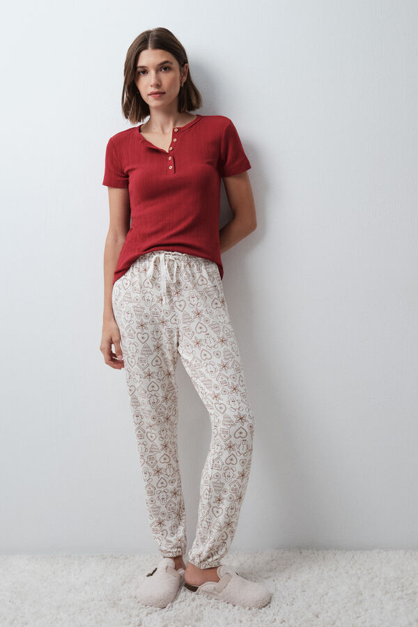Women'secret T-shirt &agrave; manches courtes bordeaux rouge
