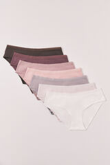 Women'secret 7er-Pack einfarbige Baumwoll-Hipster Wei&szlig;