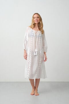 Womensecret Túnica algodão detalhe bordado branco