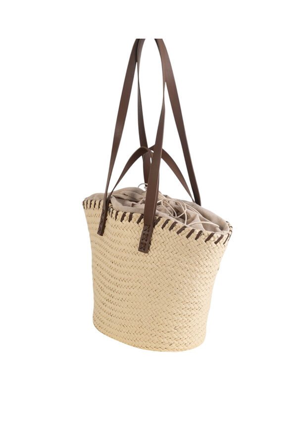 Kbas Cesta de fibra natural bege