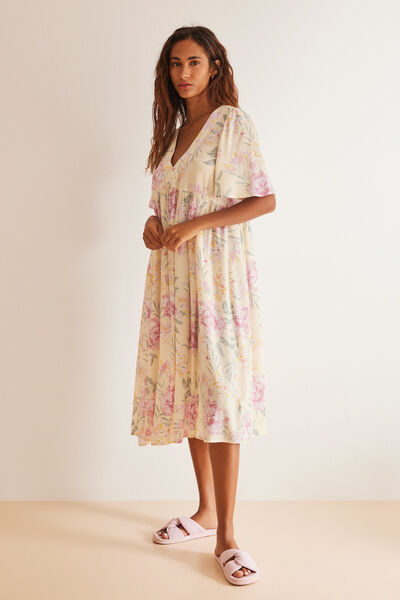 Womensecret Robe mi-longue viscose imprimé floral imprimé