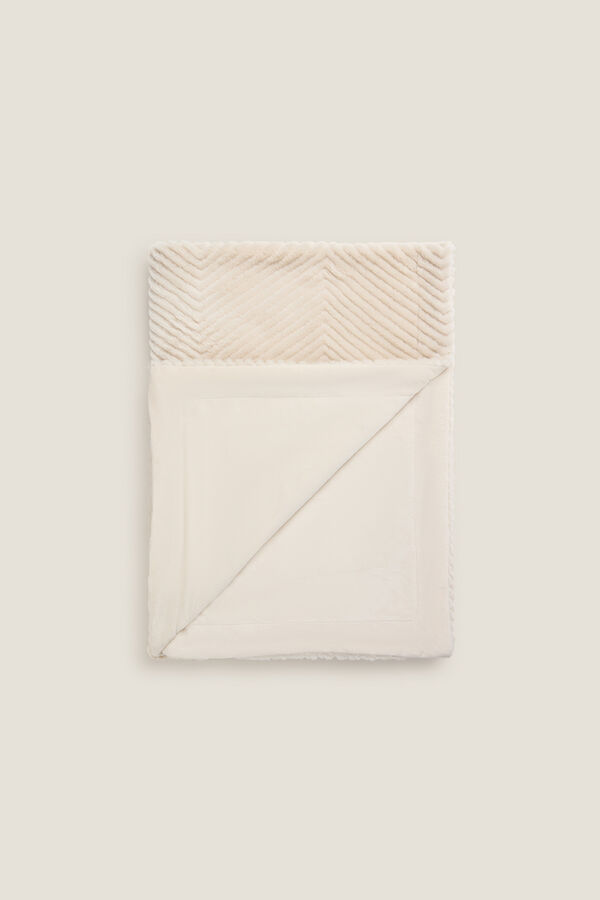 Textura Plaid fur and faux shearling grey