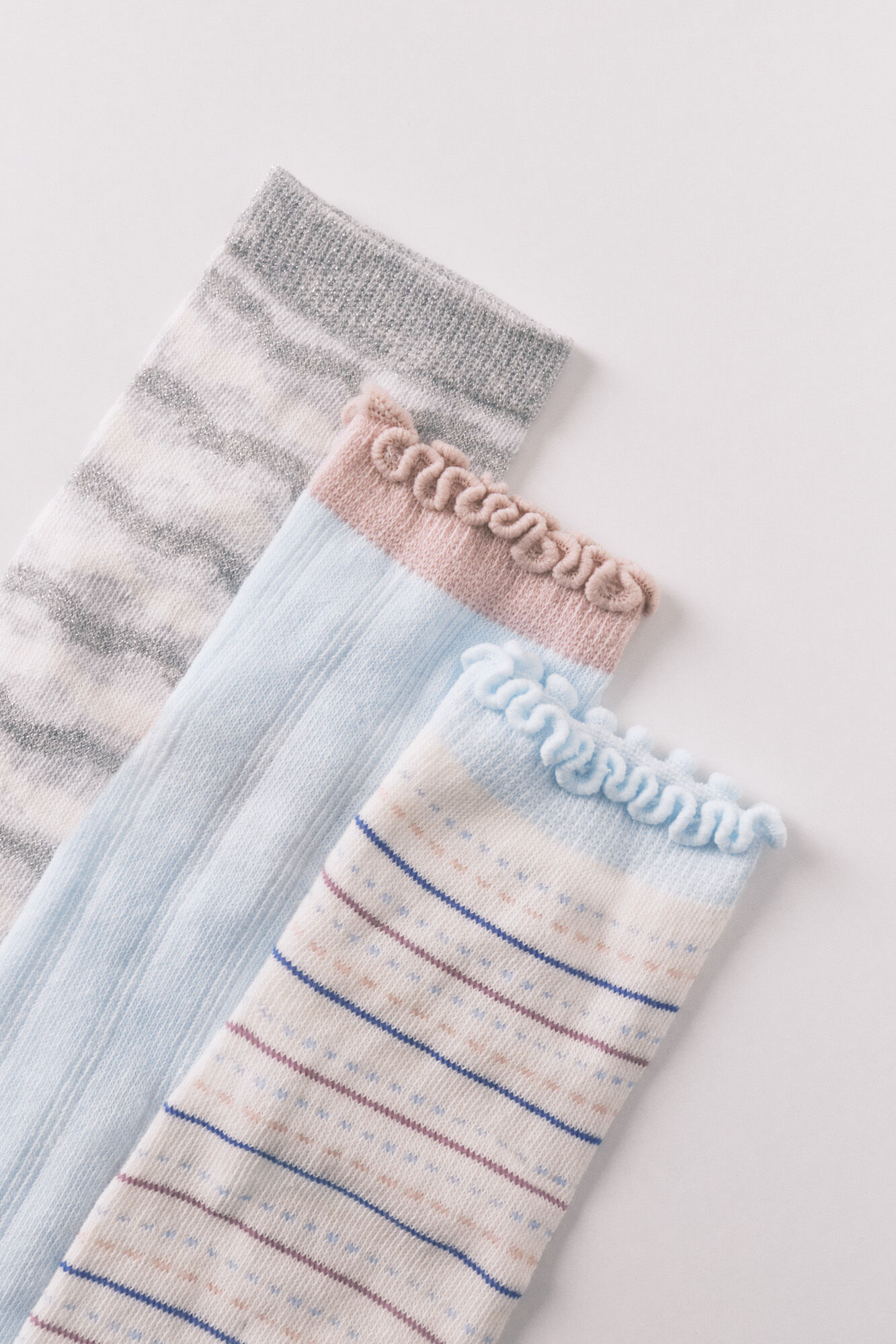 Women'secret 3-pack assorted printed short socks with lurex