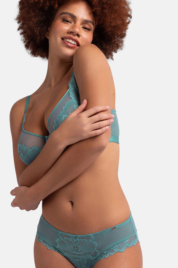 Dorina Sujetador sin relleno con aro encaje verde
