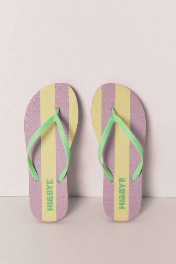HI&BYE Lilac striped sandal pink