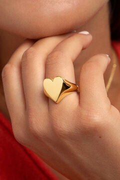 Womensecret Lovely Heart gold-plated ring mit Print