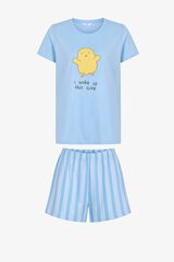 Penti Conjunto pijama corto pollito rayas azul