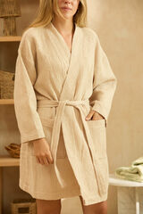 Calma House Albornoz de nido de abeja mostaza Jupiter amarillo