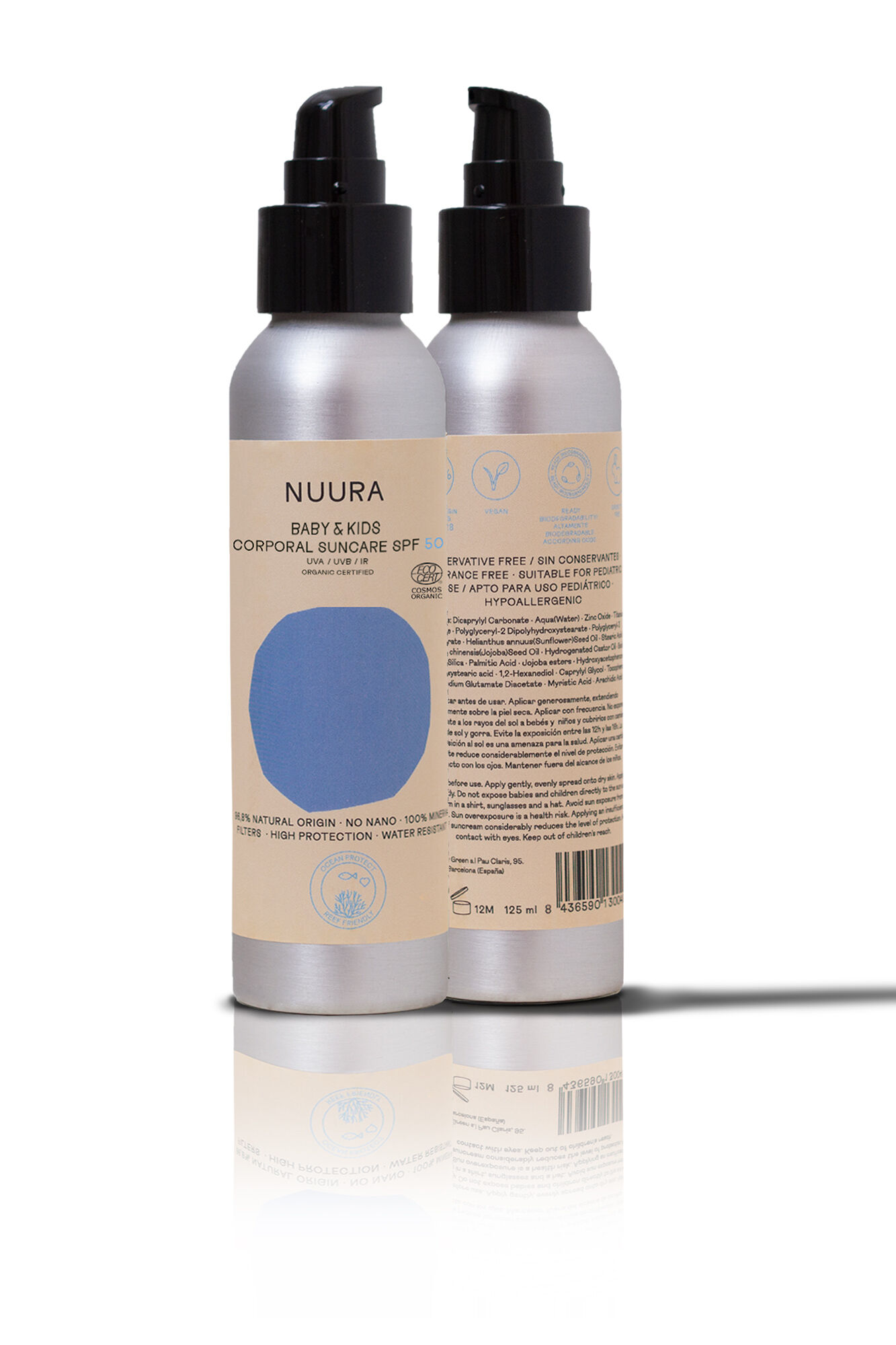 Nuura Crema solar org&aacute;nica protecci&oacute;n +50&nbsp;125 ml&nbsp;
