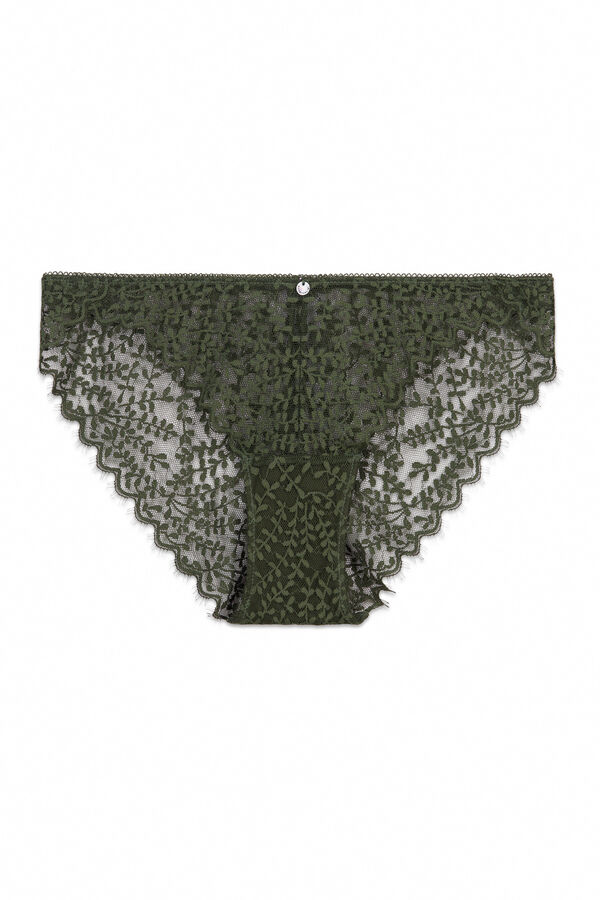 Women'secret Braga cl&aacute;sica encaje verde beige
