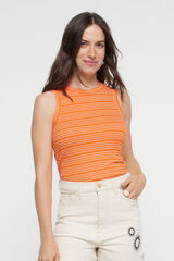 Womensecret Women's sleeveless top with a V-neck. rouge