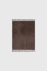 Textura Fleece fringed blanket nude