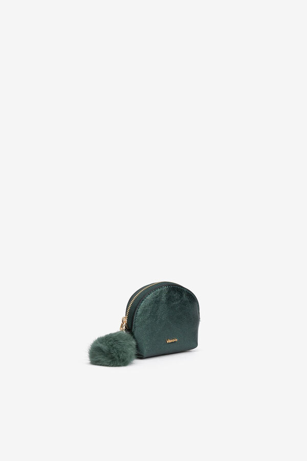 Vilanova Bolso Glitter con Pomp&oacute;n verde