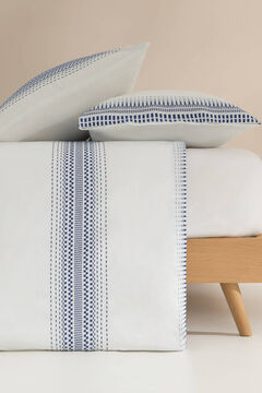Womensecret Bettbezug mit gefärbtem Garn. Bett 80-90 cm. Weiß