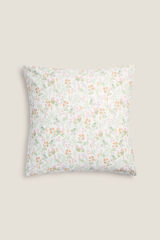 Womensecret Floral cotton cushion cover Kaki