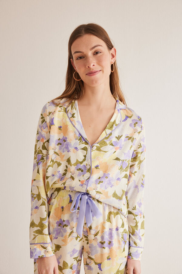 Womensecret Pyjama chemise fleurs imprimé