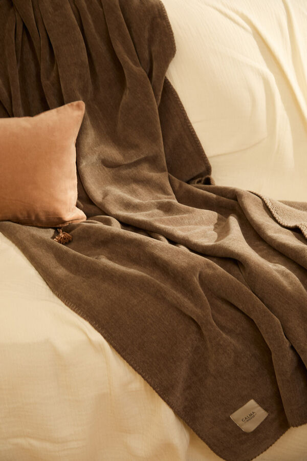 Calma House Xadrez quente com costura Adel marrom cru