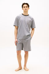 Tommy Hilfiger Conjunto pijama corto estampado a rayas gris