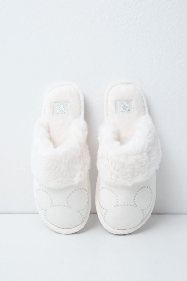 Women'secret Pantoufles en fourrure Mickey beige