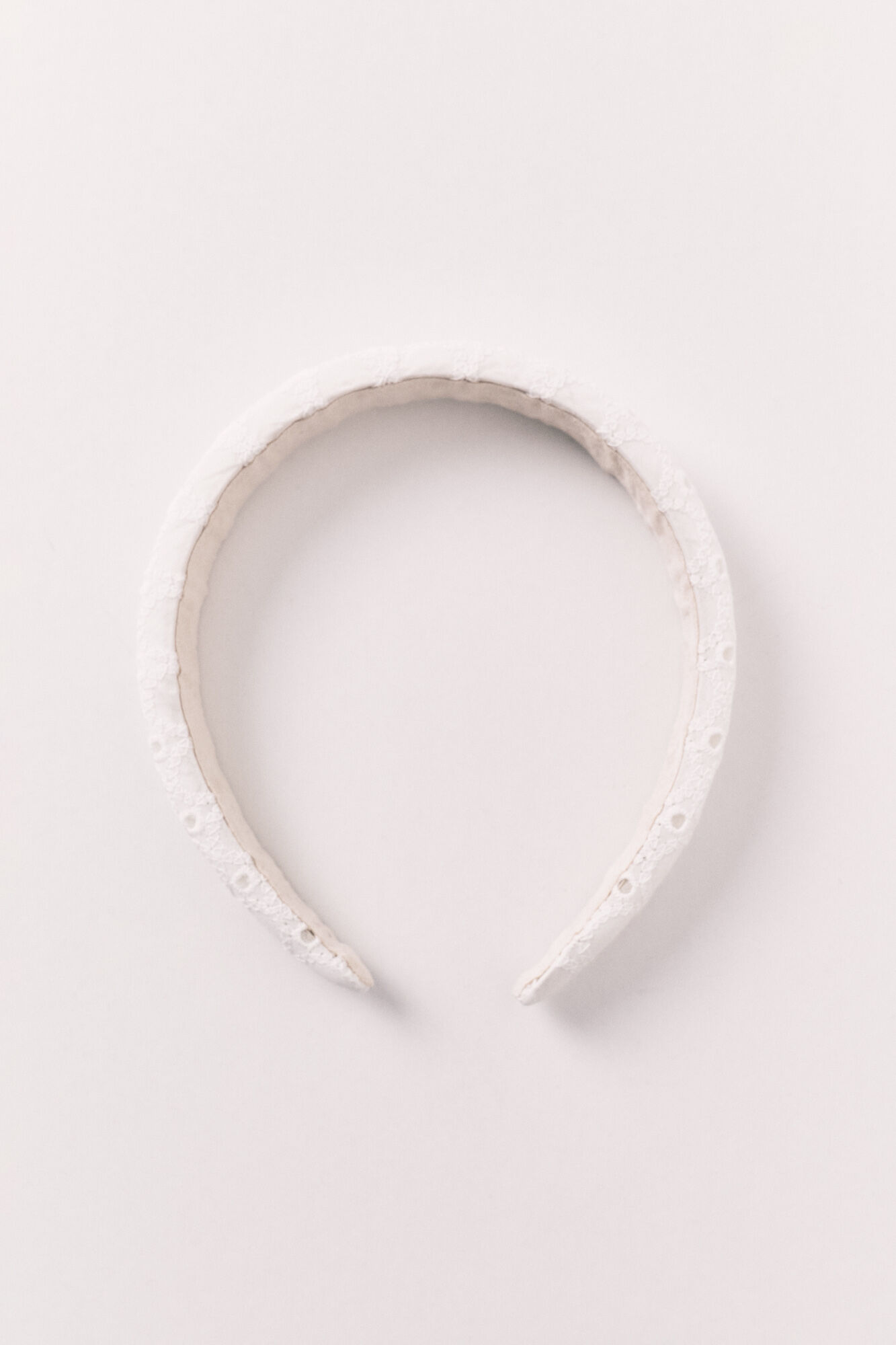Women'secret Diadema pelo bordado suizo blanco