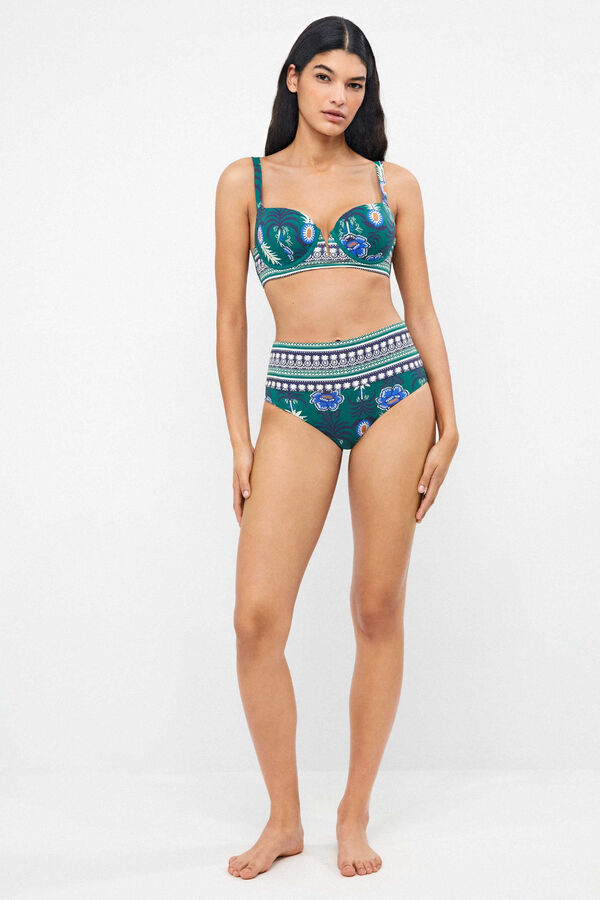 Gisela Printed multiway bikini bottoms white