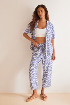 Womensecret Classic blue capri zebra pyjamas blue