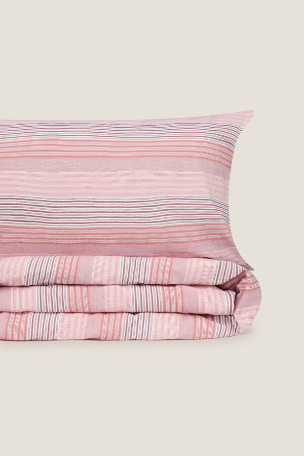 Womensecret Textured striped duvet cover. For a 150-160 cm bed. rózsaszín