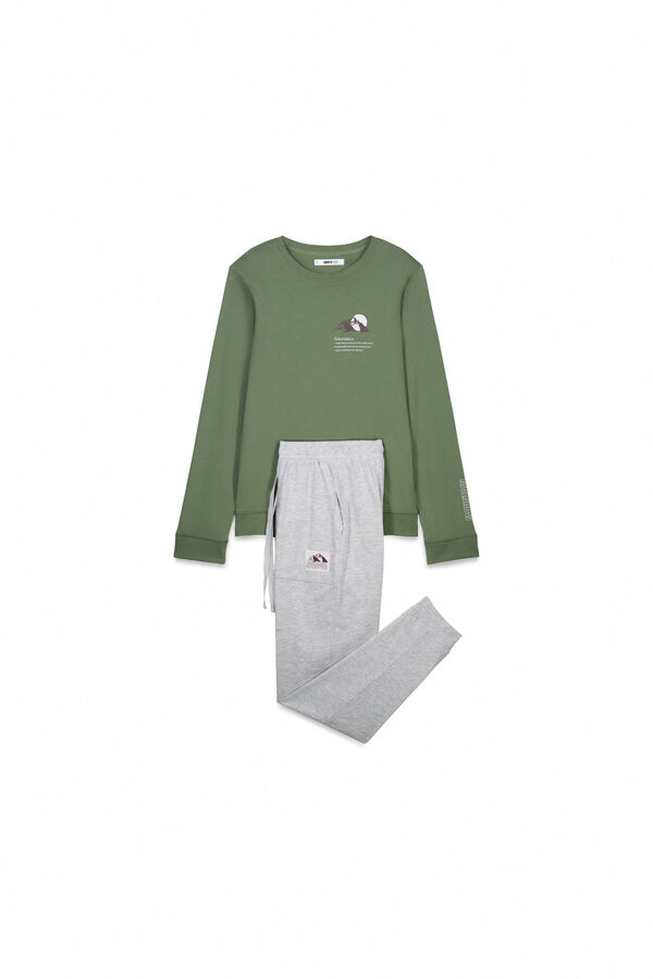 Women'secret Green cotton long pyjamas red