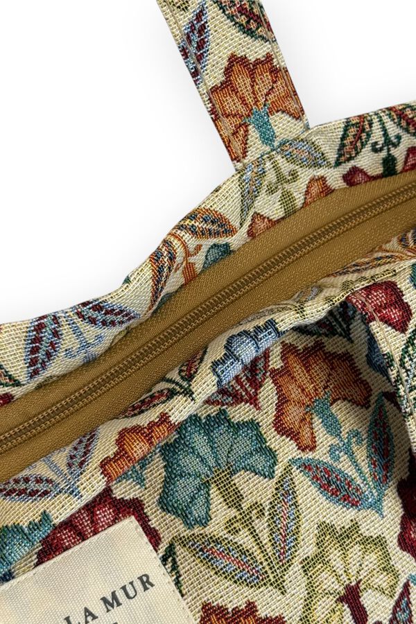 De La Mur Velika torba s patentnim zatvaračem Flora S uzorkom