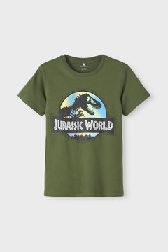 Womensecret T-shirt de menino de manga curta do JURASSIC PARK. verde
