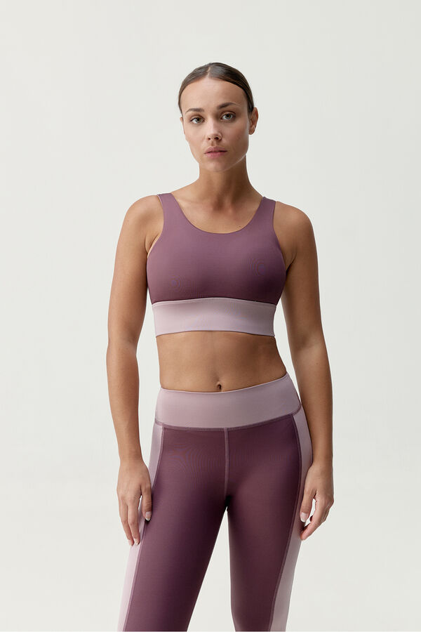 Born Living Yoga Sujetador top deportivo Maiko rosa estampado