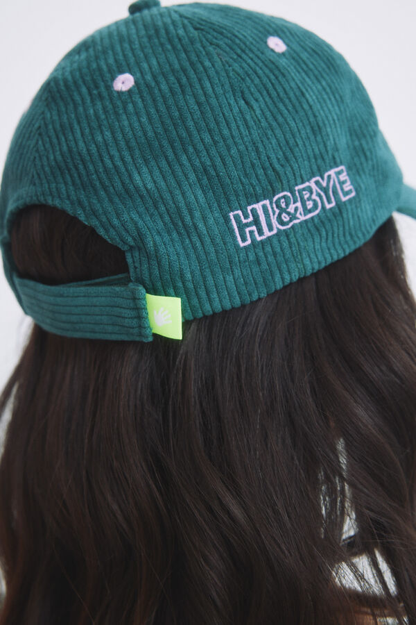 Womensecret Casquette en velours côtelé logo vert vert