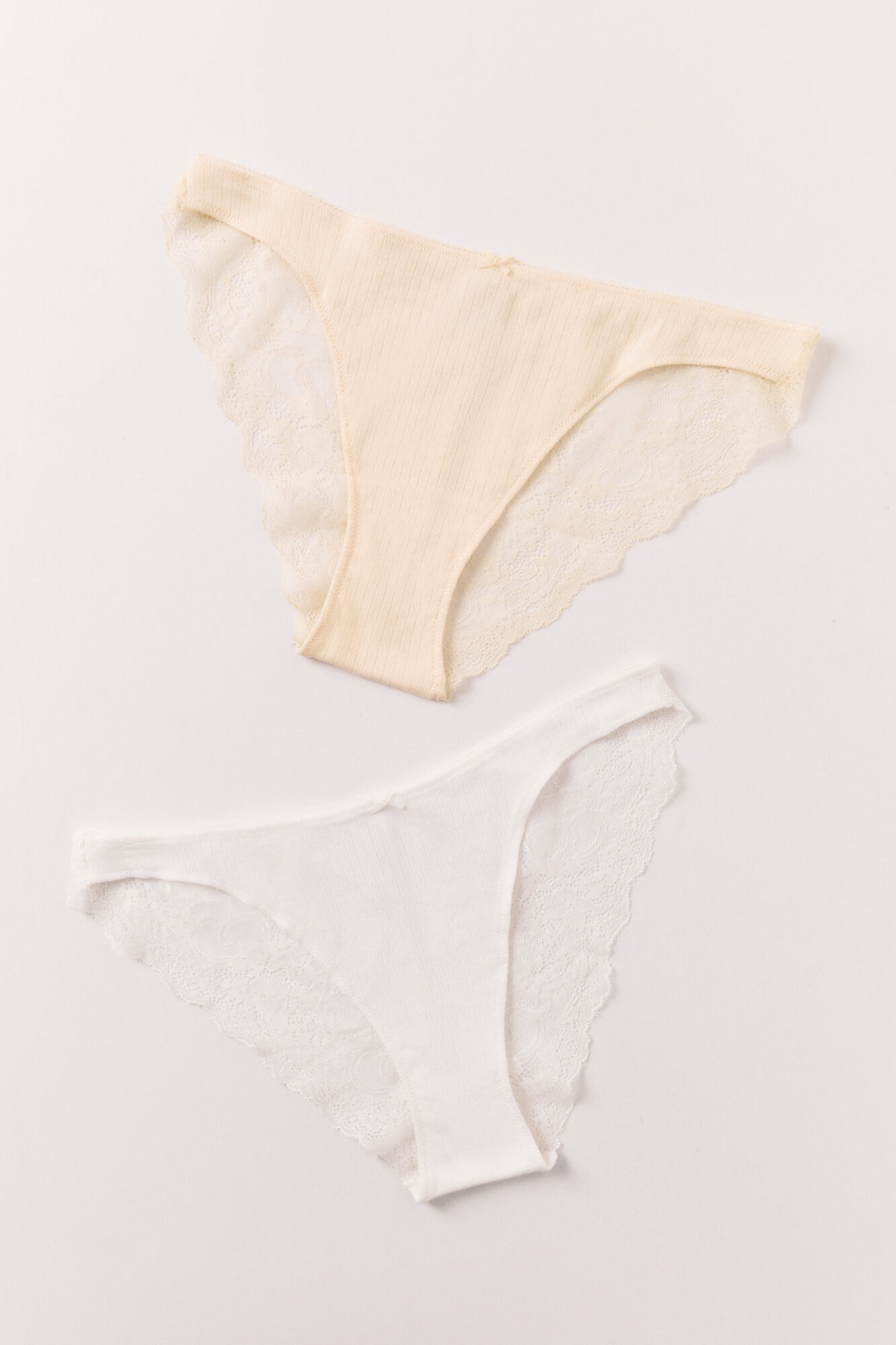 Women'secret Pack 2 bragas cl&aacute;sicas algod&oacute;n blanca y amarilla
