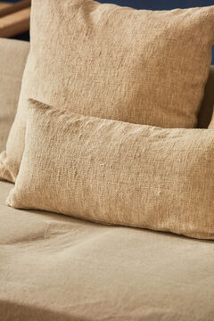 Womensecret Arga cushion cover in beige linen and cotton marron