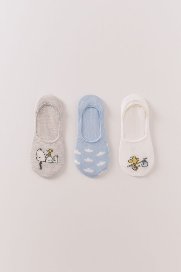 Women'secret Pack of 3 no-show socks printed