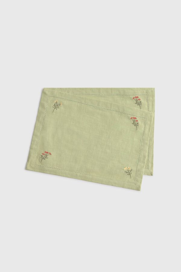 Textura Napperon &agrave; fleurs vert