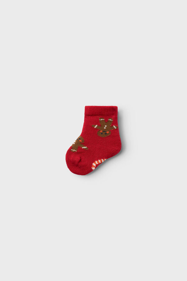 Name it Pack 3 calcetines navide&ntilde;o beb&eacute; ni&ntilde;a rojo
