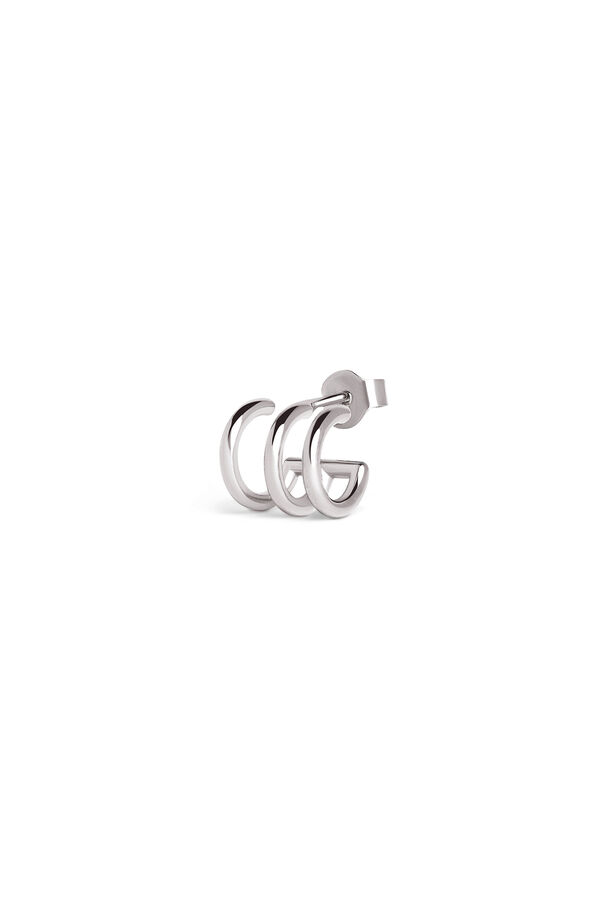 Singularu Silver Trio Hoop Single Earring grey