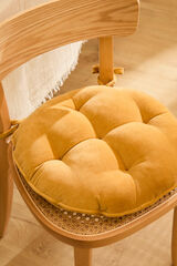 Calma House Almofada redonda para cadeira em velour estampado