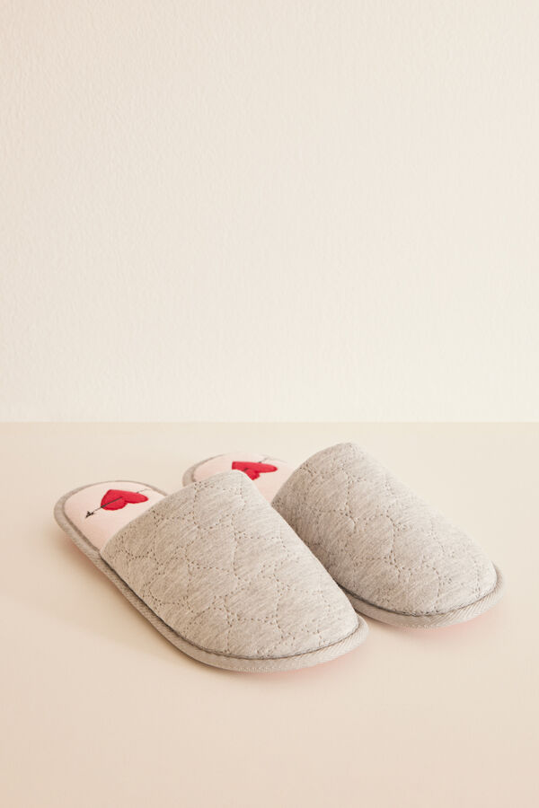 Womensecret Grey heart slippers grey