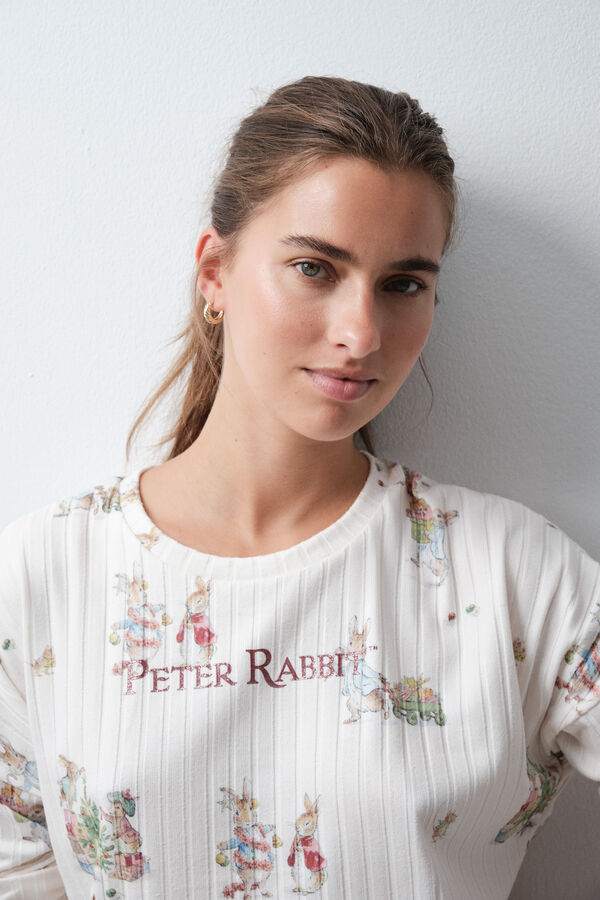 Women'secret Petter Rabbit print long pyjamas white