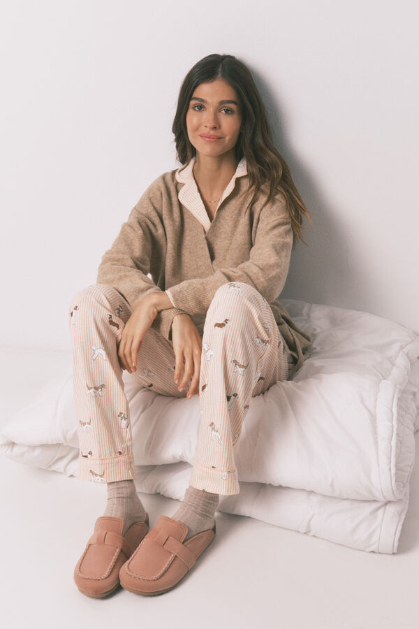 Women'secret Pink suede comfort slippers red