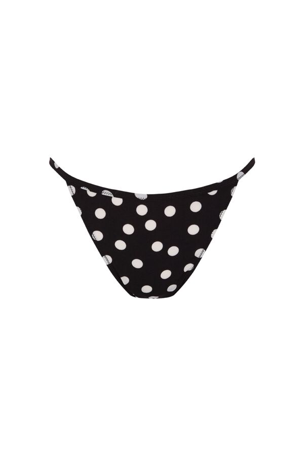 Women'secret Black polka-dots thong with lace details black