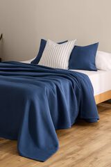 Textura 100% cotton jacquard bedspread blue