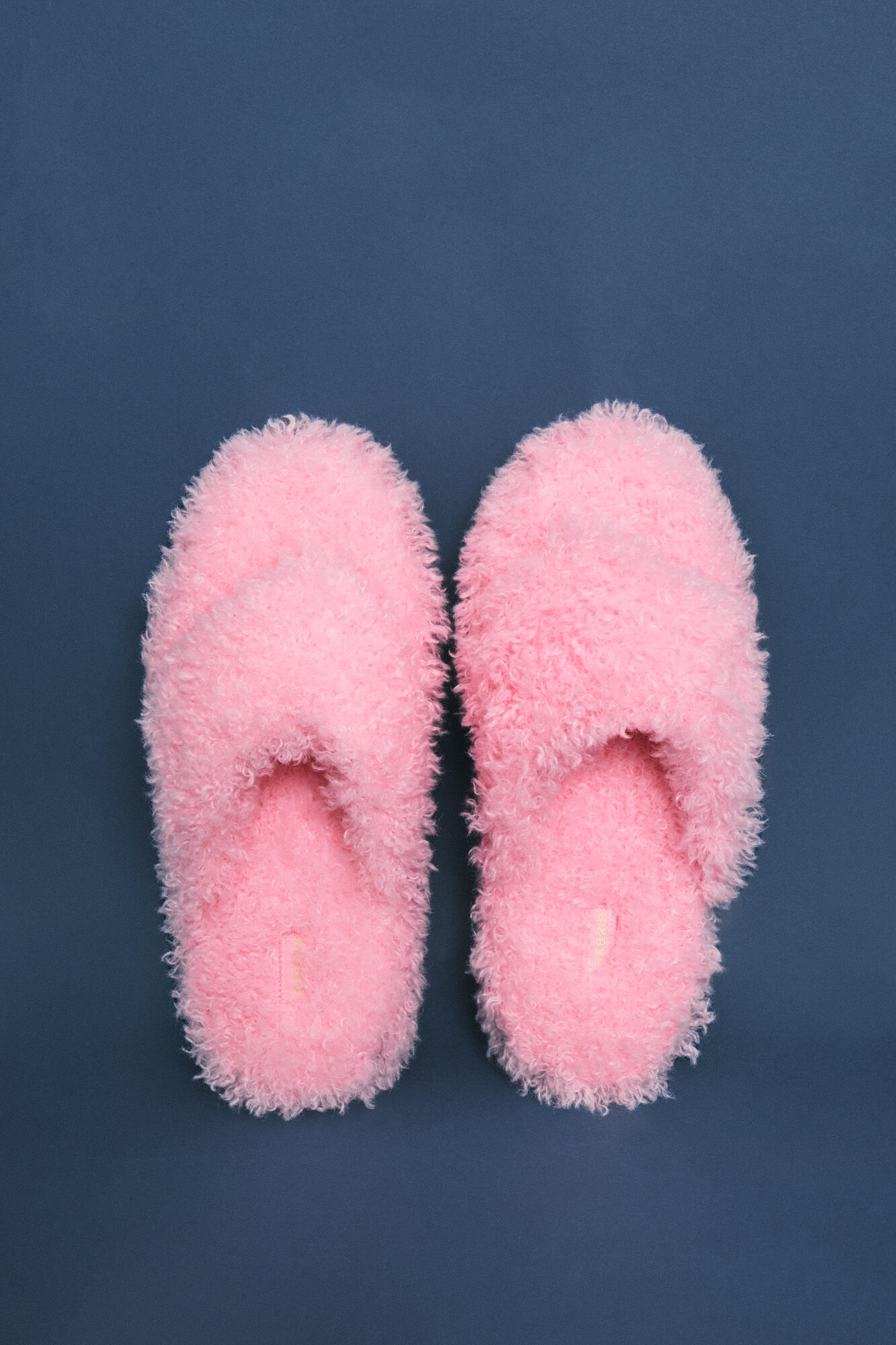 HI&BYE Pink faux shearling slippers