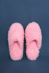 HI&BYE Pink faux shearling slippers pink