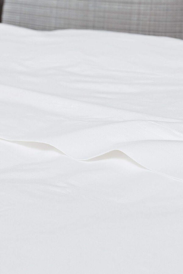 Womensecret Lençol algodão percal. Cama 105-110 cm. branco