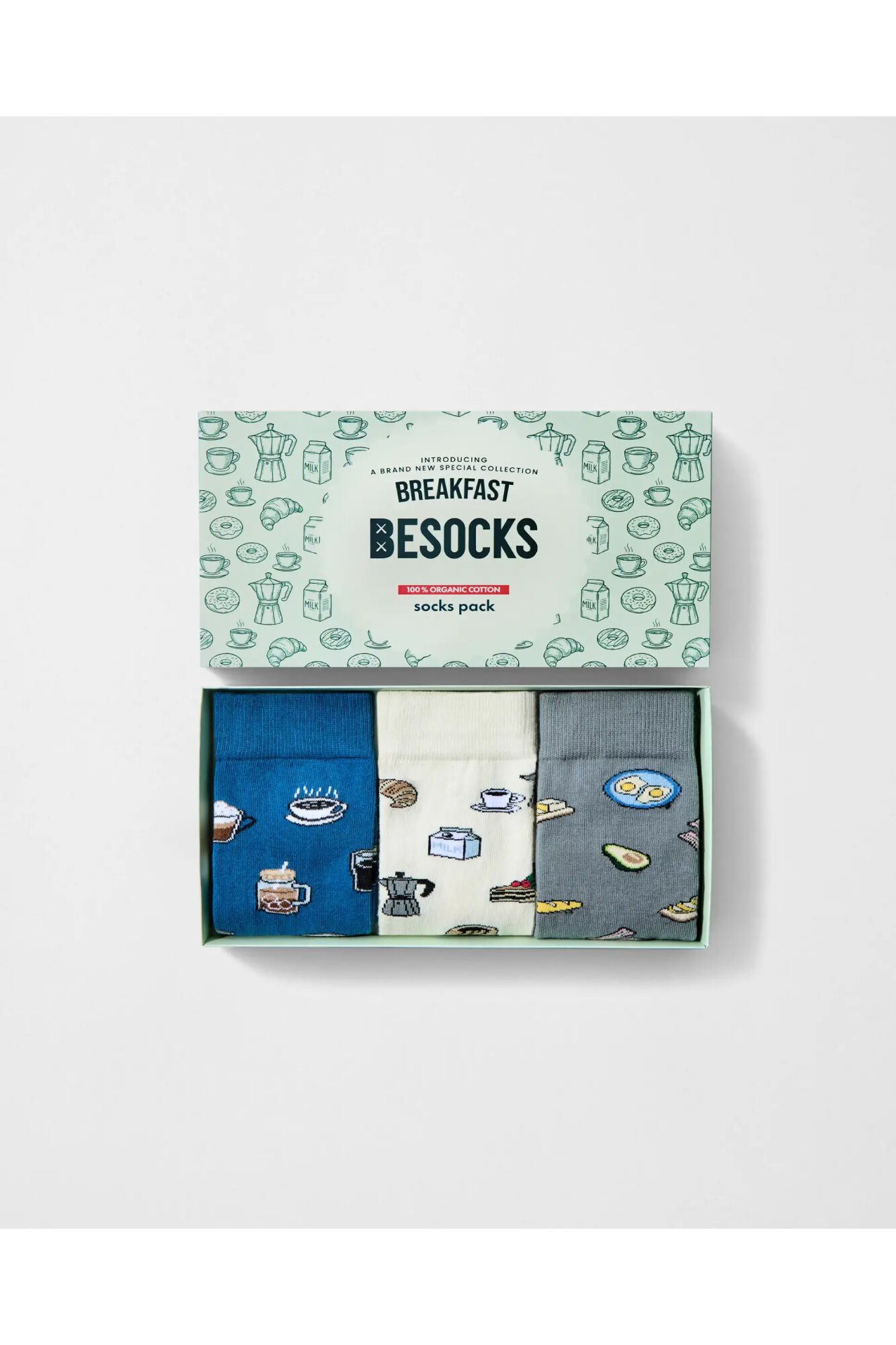 Besocks Pack de 3 pares de meias altas BESOCKS com tema Breakfast