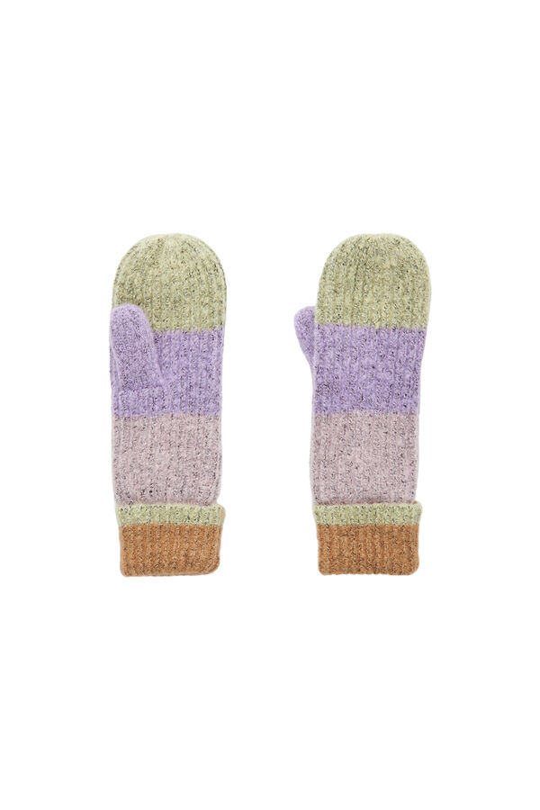 Pieces Luvas color block rosa